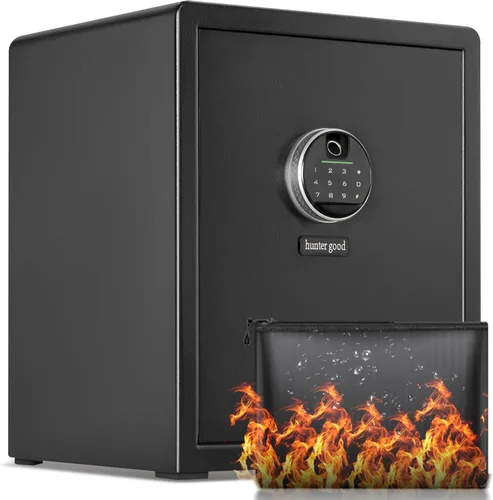 Miniatura 8 de Caja fuerte ignífuga para el hogar de 1.0 pies cúbicos con bolsa de documentos ignífuga, caja fuerte de seguridad digital con estante extraíble