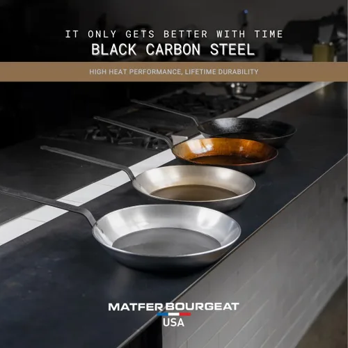 Miniatura 5 de Matfer Bourgeat 062034 Sartén redondo para crepas, 9 1/2 pulgadas, gris