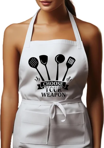 Miniatura 19 de Delantales personalizados. Delantal de chef ideal para camarera y uso en la cocina Ideal for Waitress, Kitchen Use Rojo
