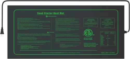 Miniatura 20 de iPower Tapete térmico de siembra de 10 x 20.75 pulgadas con película de carbono mejorada, almohadilla de inicio de germinación de plantas