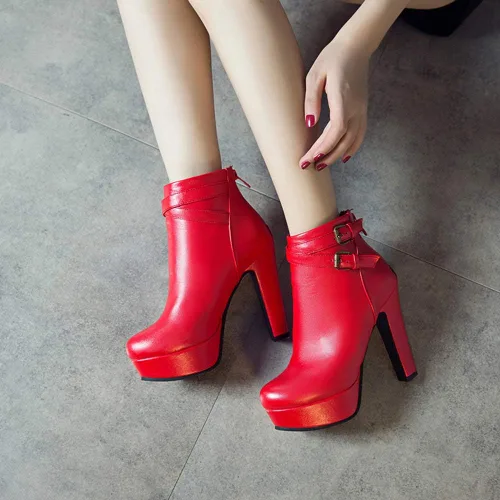 Miniatura 5 de Scaoruki Zapatos de otoño de moda para mujer, botines de tacón de bloque