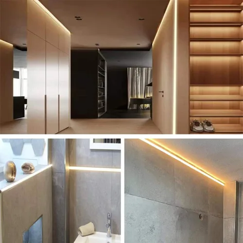 Miniatura 8 de Besseto Canal LED para Empotrar en Yeso, Paquete de 6, 6.6 Pies/2 Metros, Canal de Aluminio para Tira LED de Borde Recortado de Azulejo, Perfil LED