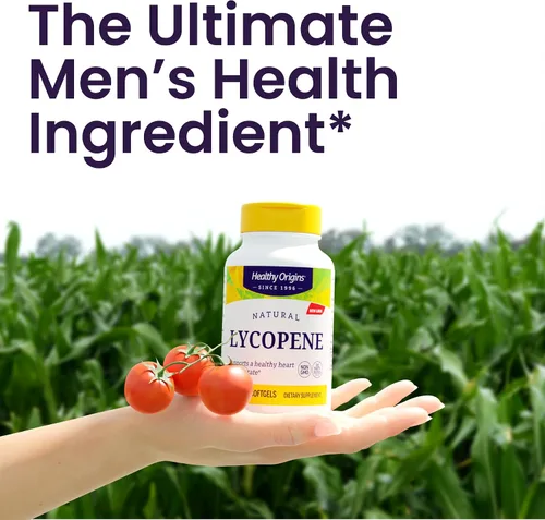 Miniatura 4 de Healthy Origins Licopeno 15 mg, 60 cápsulas blandas - Suplemento antioxidante derivado de tomate natural - Apoya la salud de la próstata, la función