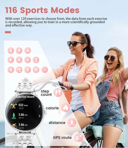 Miniatura 3 de LIGE Reloj inteligente ultrafino para mujer (respuesta/hacer llamadas), reloj inteligente de 1.43 pulgadas con pantalla siempre encendida