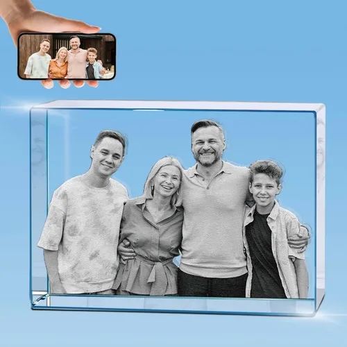 Miniatura 10 de Foto en cristal 3D de HAN'S LASER, regalo personalizado con tu propia foto, regalo único para el día del padre, matrimonio, regalo conmemorativo