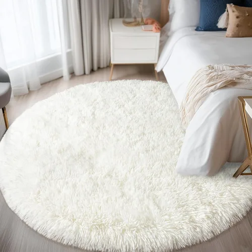 Miniatura 38 de Alfombra pequeña rosa para dormitorio, alfombras de área esponjosas peludas de 2x3 pies para habitación de niñas y niños, alfombra suave