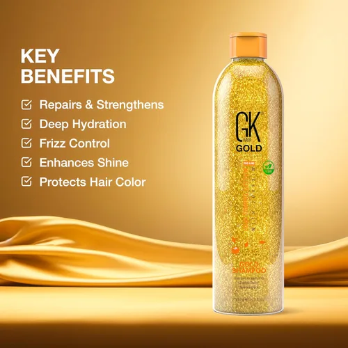 Miniatura 6 de GK HAIR Gold Shampoo - Limpiador hidratante para el cabello de 8.5 onzas con aloe vera y manteca de karité para cabello seco dañado, control
