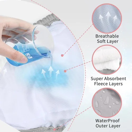 Miniatura 5 de JoyDaog Pañales para perras para perros medianos, paquete de 4 pañales reutilizables lavables premium para perritos en período de calor