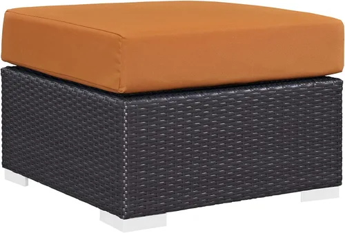 Modway EEI-1911-EXP-ORA Convene - Muebles otomanos cuadrados de tela para patio, muebles de exterior, color naranja espresso Espresso Naranja