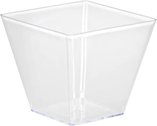 Miniatura 2 de Restaurantware - Mini tazas Kova de 4 onzas, 100 tazas cuadradas pequeñas para aperitivo: duradero, desechable, taza de parfait de plástico