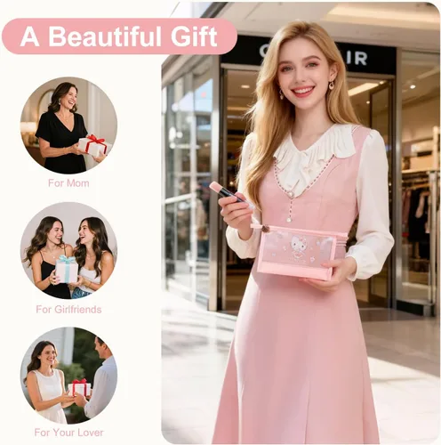 Miniatura 8 de AmBealla Bolsa de cosméticos grande para maquillaje con soporte para cepillos, organizador de maquillaje impermeable con gancho para colgar, bolsa