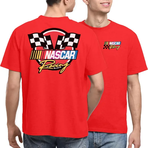 Miniatura 3 de Junk Food NASCAR Racing Logo - Camiseta unisex para adultos con el logo de carreras de NASCAR en la parte delantera y trasera para hombres y mujeres