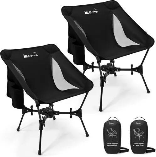 Miniatura 10 de Gonex Silla de Camping Portátil, Silla Plegable Ultraligera Compacta de Mochilero de 5ª Generación Ligera Plegable para Campamento al Aire Libre