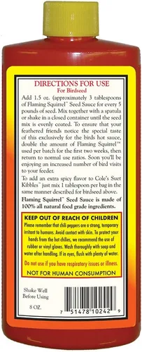 Miniatura 2 de Cole's Wild Bird Products FS08 Flaming Squirrel Seed Sauce, 8 onzas