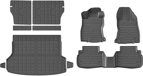 Miniatura 54 de powoq Tapete de suelo compatible con Honda Pilot 2016-2022 con alfombrilla de respaldo, forro de carga de repuesto para accesorios Honda Pilot