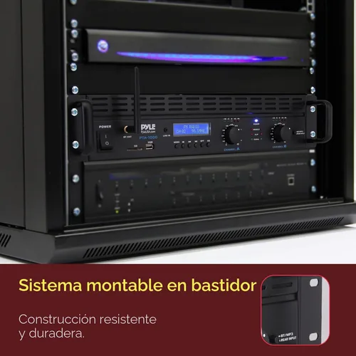 Miniatura 5 de Pyle Amplificador de Potencia Bluetooth de 2 Canales - 2000W Puenteable Montaje en Rack Audio Profesional Sonido Receptor Estéreo Inalámbrico