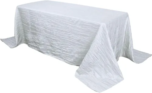 Miniatura 12 de YOUR CHAIR COVERS - Mantel Rectangular de Tafetán Arrugado de 90 x 132 Pulgadas - Azul Polvoriento, Manteles Rectangulares para Mesas Rectangulares