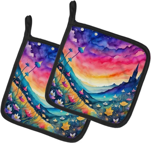 Miniatura 76 de Caroline's Treasures Juego de soportes para ollas de cocina coloridos de Asters, resistentes al calor, almohadillas calientes para cocinar, hornear