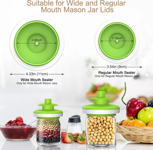 Miniatura 5 de Sellador al vacío para tarros Mason Tarros, sellador de tarros y manguera de accesorios para Foodsaver, kit de fijación al vacío de almacenamiento