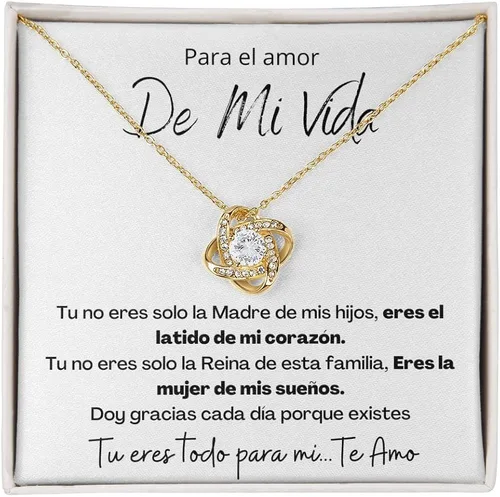 Regalo para Esposa El Amor De Mi Vida Regalo Para Mujer Joya Collar Mensaje Personalizado Para Madre Joyería Para Mamá, Regalo Aniversario de Esposo