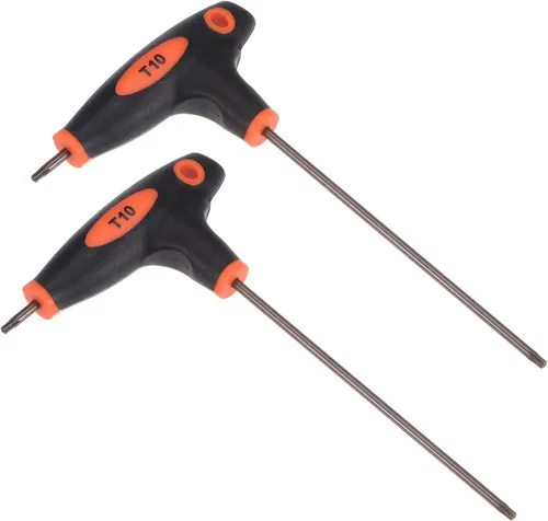 Llave Torx a prueba de manipulaciones, T10 Torx, llave de estrella con mango en T de acero S2 rojo (aplicaciones: para reparación básica del hogar y
