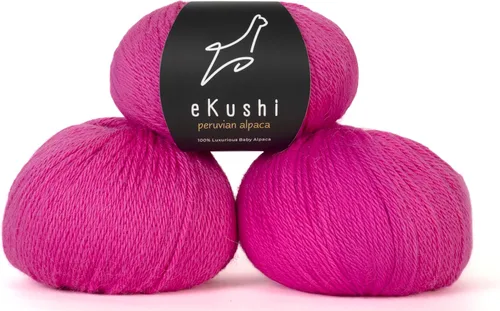 Miniatura 116 de 100% Hilo de Alpaca para Bebé para Tejer y Ganchillo - Juego de 3 Madejas de Hilo Premium DK - Ligero, Hipoalergénico y Térmico Hecho en Perú - N010