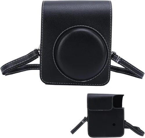 Miniatura 9 de i - Funda de piel sintética para cámara Instax Mini 40, funda protectora delgada para cámara digital con correa de hombro ajustable, Negro -, Fine