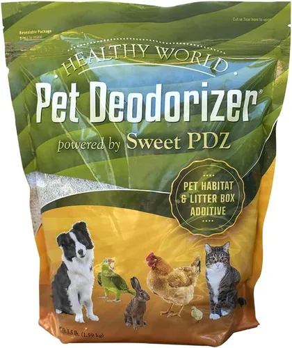 Sweet PDZ - Desodorizador para mascotas Healthy World - Aditivo para hábitat y caja de arena para mascotas - 3.5 libras