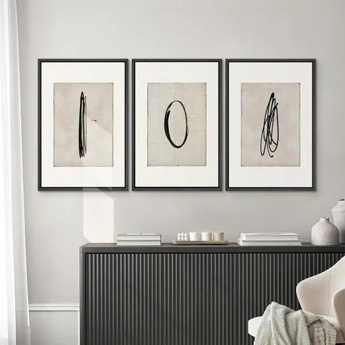 Miniatura 43 de SIGNWIN Lienzo enmarcado para pared, arte con pinceladas de flujo neutro en tonos beige abstractos, ilustraciones, arte moderno, decorativo