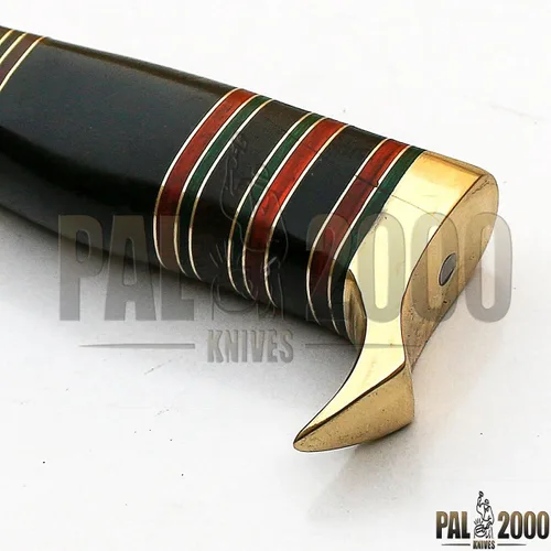 Miniatura 7 de Cuchillo de acero de Damasco hecho a mano personalizado de 15 pulgadas con mango de cuerno de búfalo hoja con funda, Sttm-9228, negro, marrón y gris