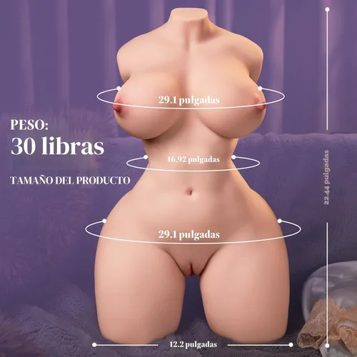 Miniatura 8 de Sexpower Muñeca sexual femenina realista de tamaño real de 30 libras, juguetes para adultos para hombres con enormes pechos de gelatina súper suaves