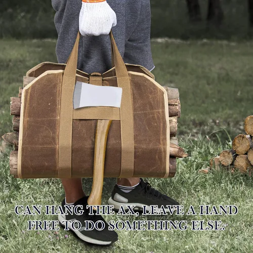 Miniatura 8 de BHD - Bolsa resistente de lona encerada de 20 onzas con asas, para campamento, interior y exterior, color marrón