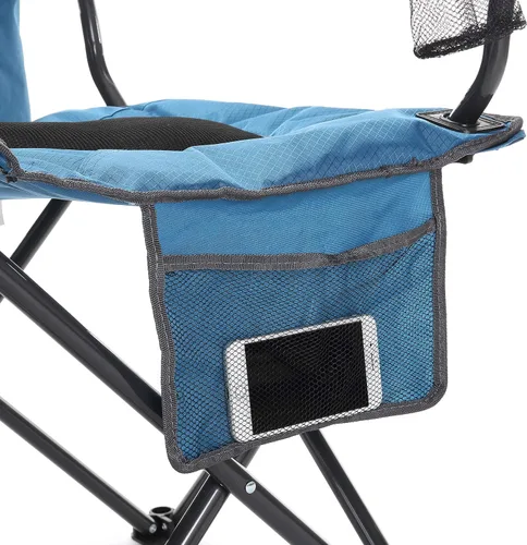 Miniatura 10 de Arrowhead Outdoor Silla cuádruple plegable portátil para acampar con enfriador de 4 latas, portavasos, bolsa de transporte resistente con correa