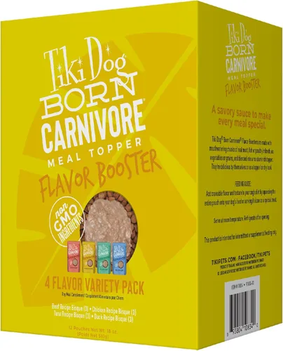 Miniatura 10 de Tiki Dog Born Carnivore Flavor Booster, bizcocho de receta de pato, golosina a base de carne sin granos, adorno de comida para todas las razas