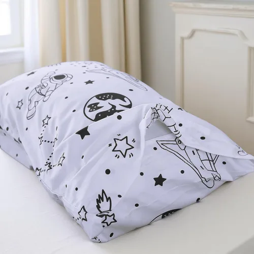 Miniatura 8 de MAG Juego de sábanas de 3 piezas tamaño individual, diseño de planetas galaxias a base de blanco, microfibra súper suave, para niños, adolescentes
