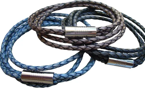 Pulsera de cuero con cierre magnético, acero inoxidable, joyería para hombre, pulsera para hombre, pulsera envolvente, regalo para hombre, para él
