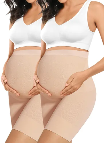 Miniatura 6 de Ropa moldeadora de maternidad de alta calidad "Baby Bump", ropa interior de embarazo de cintura alta a medio muslo que evita rozaduras, soporte