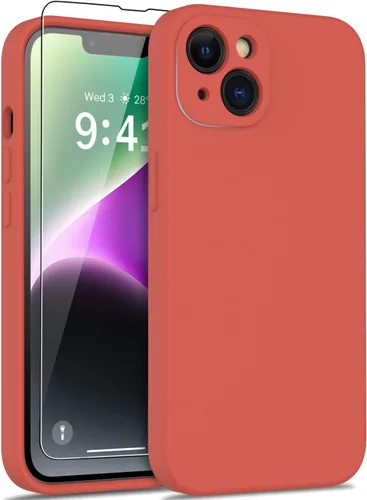 Miniatura 44 de DEENAKIN Funda compatible con iPhone 14 Plus con protector de pantalla, funda mejorada para cámara, goma de gel de silicona suave probada contra