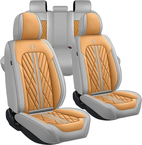 Miniatura 15 de Juego de fundas de asiento de automóvil de cuero nappa impermeables y transpirables de ajuste universal, cojín protector para vehículo automotriz