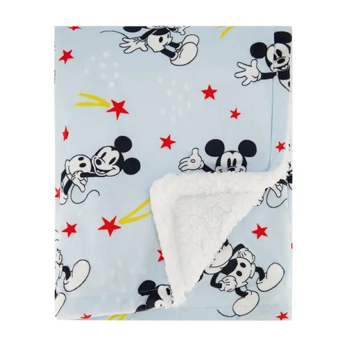 Miniatura 2 de Disney Manta de visón mullida, de doble cara, ultrasuave y afelpada, manta de visón y sherpa para recién nacido, mide 30 x 40 pulgadas, incluye