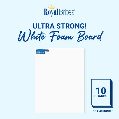 Miniatura 2 de Royal Brites Tablero de espuma blanca de alta calidad de 30 x 40 pulgadas, resistente y ligero, tablero de 3/16 pulgadas de grosor para arte, Blanco