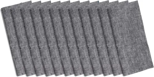 Miniatura 31 de Solino Home Servilletas de cóctel de lino negro Chambray de 6 x 6 pulgadas, servilletas de tela de lino 100% puro, juego de 12 servilletas cuadradas