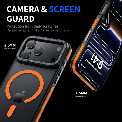 Miniatura 4 de Funda para iPhone 17 Pro Max con protector de lente de cámara [protección de grado militar de 10 pies] compatible con MagSafe a prueba de golpes