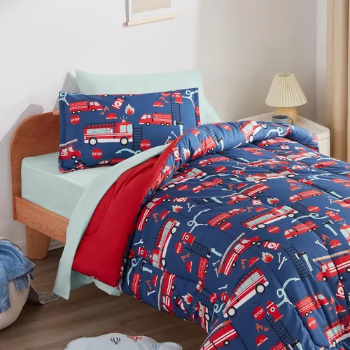 Miniatura 14 de SLEEP ZONE Juego de edredón de 2 piezas para niños y niñas, resistente a la decoloración, lavable a máquina, cohete espacial