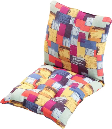 Miniatura 9 de Cojín para silla de respaldo alto, cojines y cojines de silla de alta calidad, cojín de respaldo y asiento con lazos para patio, jardín, oficina