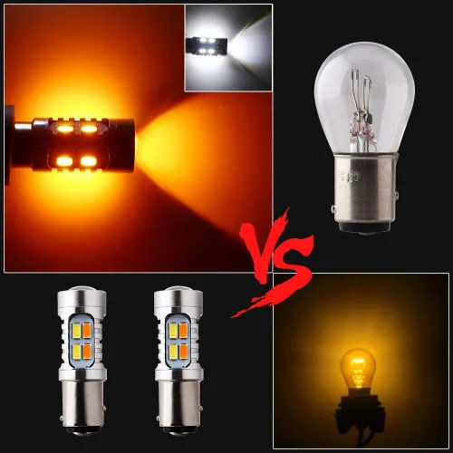 Miniatura 6 de GLL 1157 BAY15D 5730 20 SMD - Bombillas de luz led de direccional, conmutador color ámbar / blanco 3.8W 12V, led muy brillante 600 lúmenes
