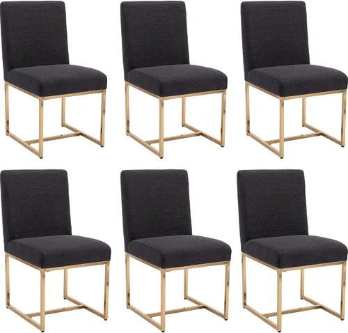 Miniatura 19 de BESTANO Sillas De Comedor - Juego de 2 sillas de comedor modernas negras tapizadas de piel sintética para cocina y comedor con marco de metal negro