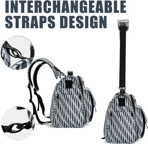 Miniatura 5 de ALLCAMP - Bolsa de pañales grande, cochecito de bebé, convertida en una bolsa de mano Zebra