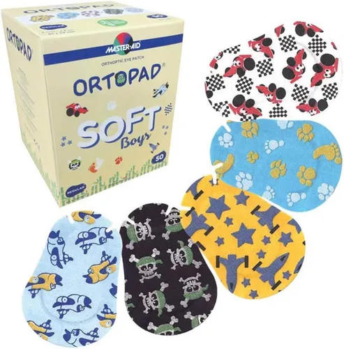 Ortopad® Parches suaves de bambú para niños, 50/caja (tamaño regular, 4+ años) acentos texturizados