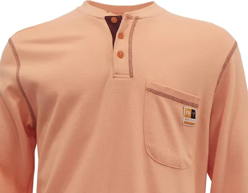 Miniatura 6 de KONRECO Camisas FR para hombre resistentes al fuego/ignífugo CAT2 7oz algodón dos tonos y camisa Henley